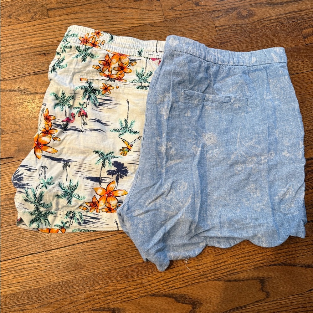 Old Navy Light Blue Casual Shorts and floral summer design drawstring shorts - Picture 2 of 5
